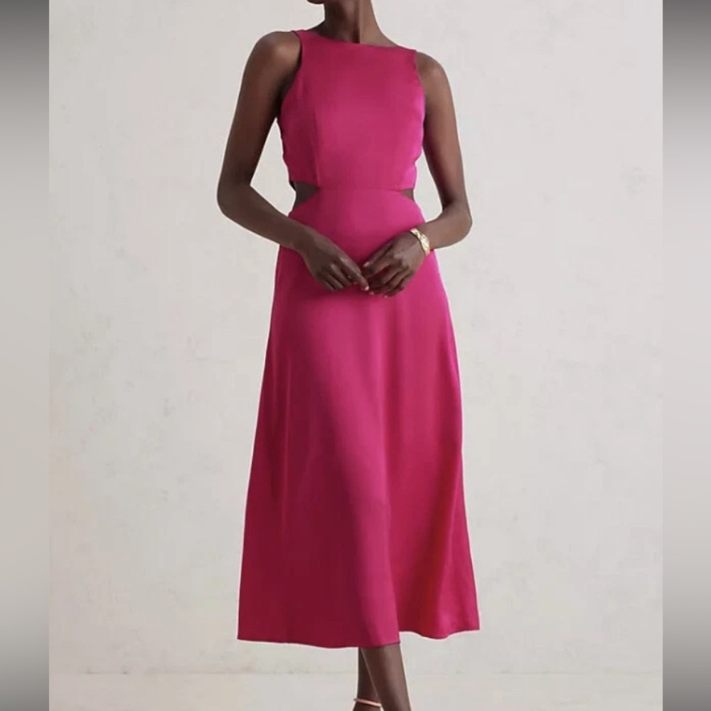 Anthropologie Size 2 Audry Cutout Maxi Dress Pink‎ Purple NWT